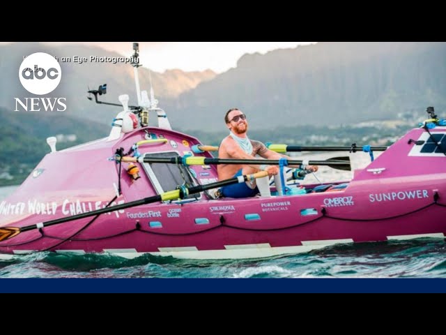 ⁣Man rows 5,000 miles solo from Hawaii to Australia