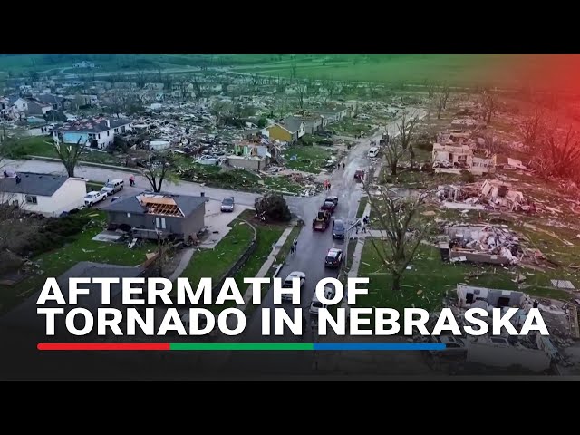⁣DRONE FOOTAGE: Devastating tornado aftermath in Nebraska