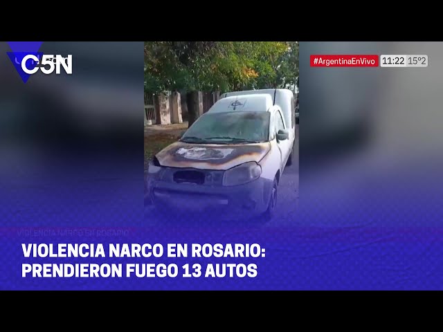 ⁣VIOLENCIA NARCO en ROSARIO: PRENDIERON FUEGO 13 AUTOS