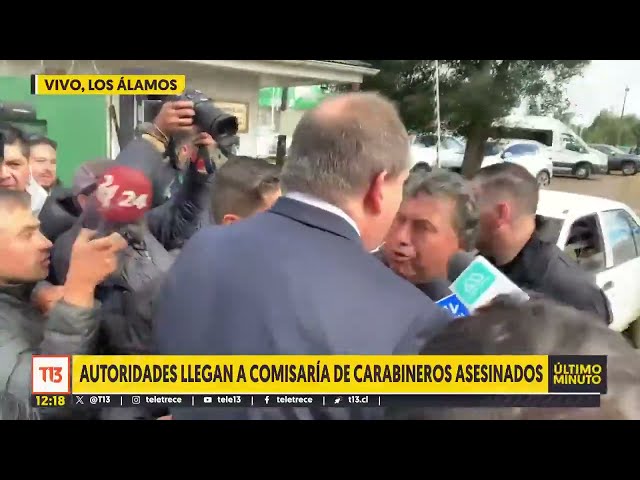 ⁣Fiscal Nacional es increpado afuera de comisaría de carabineros asesinados en Cañete