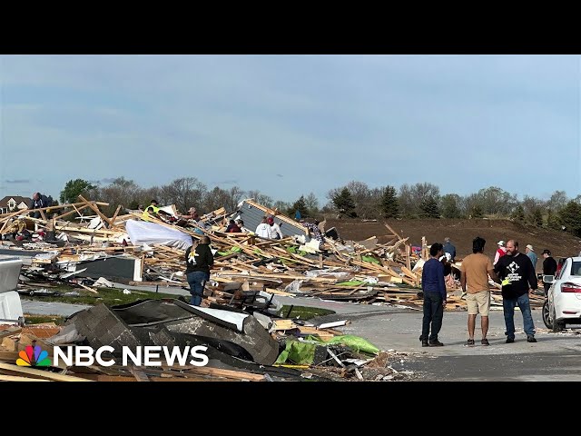 ⁣Footage shows devastation of tornado aftermath around Omaha