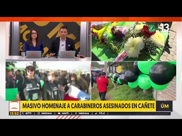 ⁣Canal 13 se suma al luto por el asesinato de tres funcionarios de Carabineros  en Cañete