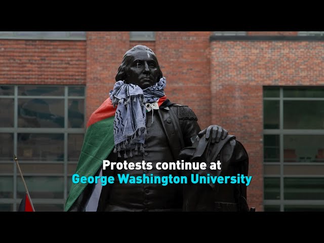 ⁣Protests continue at George Washington University