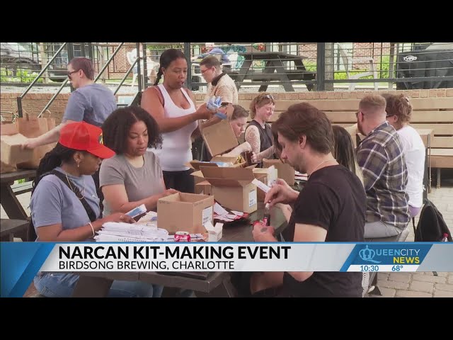 Narcan kit-making event held at Birdsong Brewing