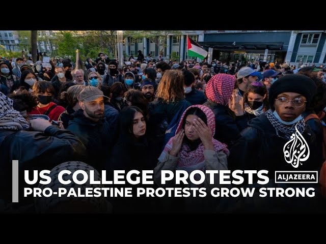 ⁣From LA to NY, pro-Palestine college campus protests grow strong in US