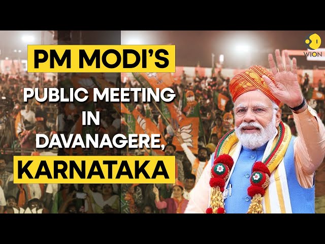 PM Modi LIVE: PM Modi's Public meeting in Davanagere, Karnataka | Lok Sabha Election 2024