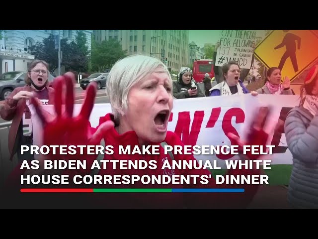 ⁣Protesters make presence felt as Biden attends annual White House Correspondents' Dinner