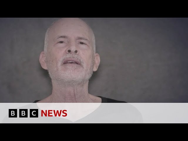 ⁣Video shows US and Israeli hostages alive in Gaza | BBC News
