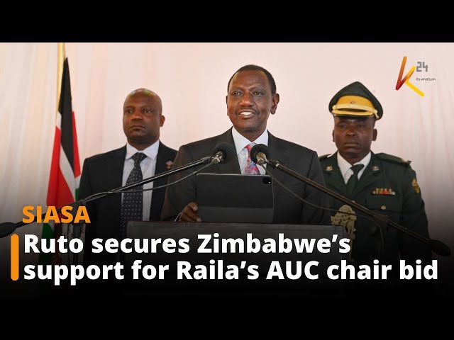 ⁣Ruto secures Zimbabwe’s support for Raila’s AUC chair bid