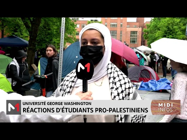 ⁣Université George Washington : Réactions d´étudiants pro-Palestiniens