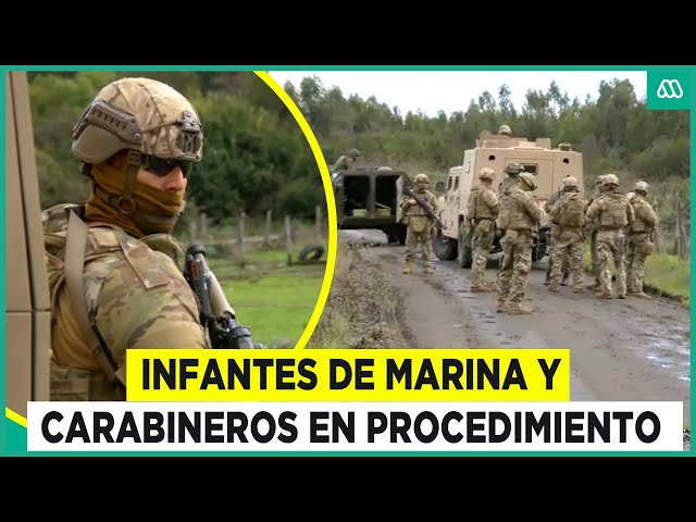 ⁣Búsqueda incesante: Militares acompañan a carabineros en diligencias por ataque en Cañete