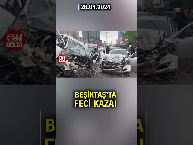 ⁣Beşiktaş'ta Feci Zincirleme Trafik Kazası! 7 Araç Birbirine Girdi, Yaralılar Var #Shorts