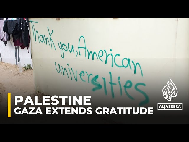 ⁣Gaza extends gratitude: Students & displaced Palestinians thank protesters