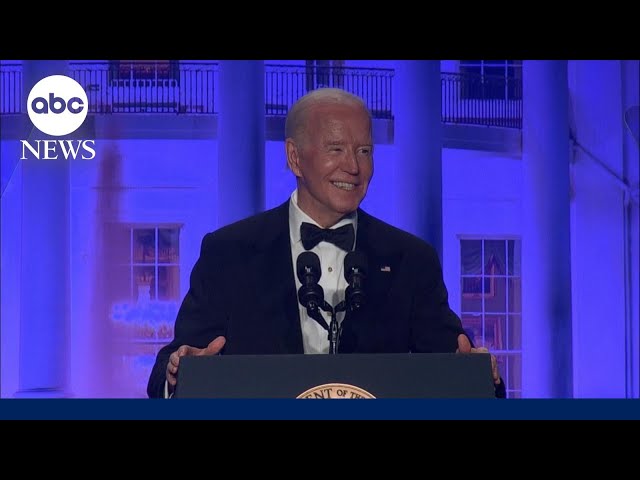 ⁣Biden takes to the stage at White House correspondents' dinner for annual roast