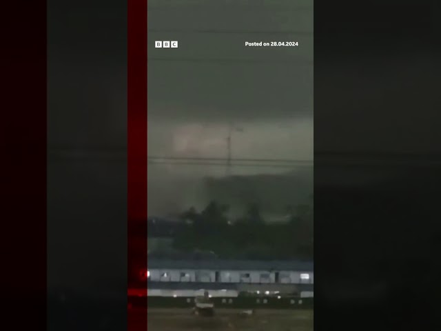 ⁣Moment tornado hits power lines in China's Guangdong province. #Shorts #Tornado #China