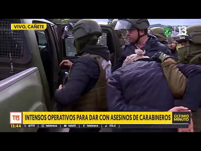 ⁣Carabineros detiene a tres personas a metros de la zona del ataque a carabineros en Cañete