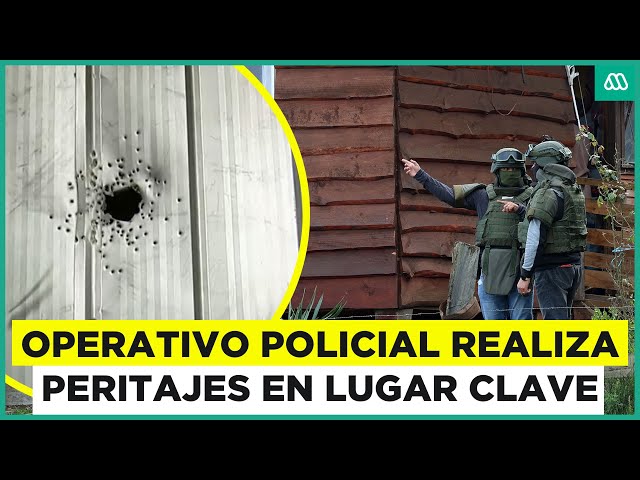 ⁣Operativo policial realiza peritajes en lugar clave por ataque a carabineros en Cañete