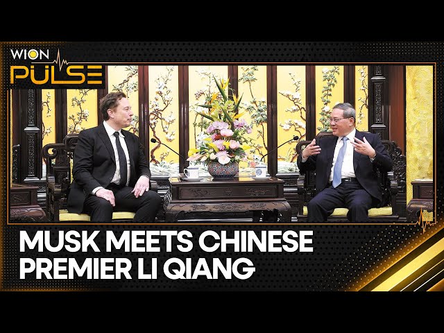 ⁣Tesla owner Elon Musk meets Chinese premier Li Qiang | WION Pulse