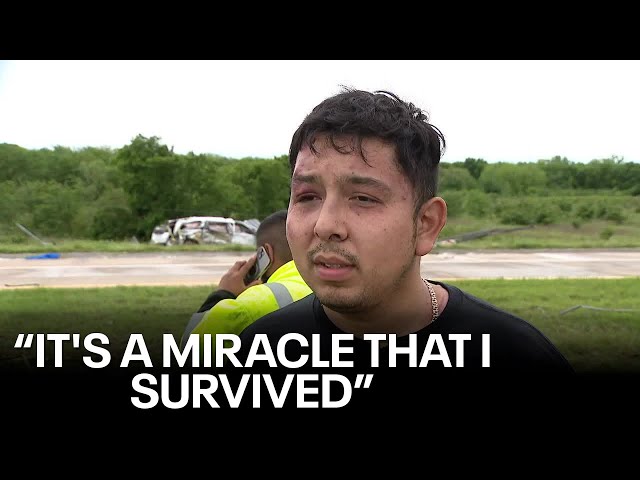 ⁣Oklahoma tornado: Driver speaks after storm flips car more than 5 times