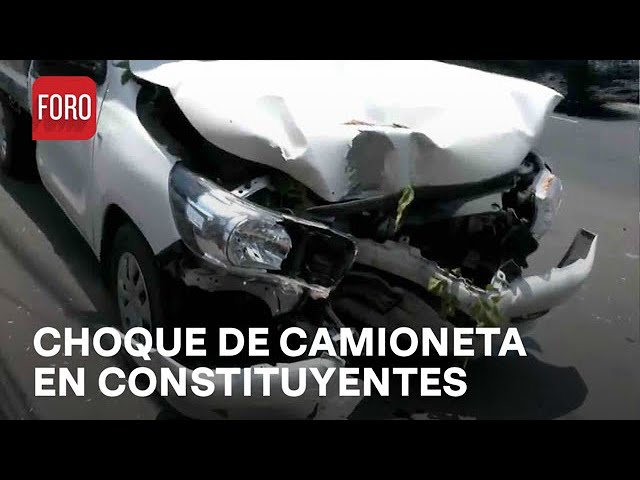 ⁣Se registra choque de camioneta de carga en Constituyentes, CDMX - Las Noticias