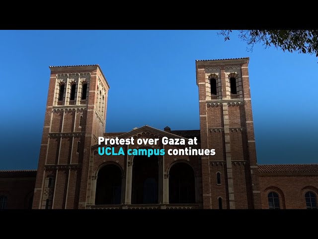 ⁣Protest over Gaza at UCLA campus continues
