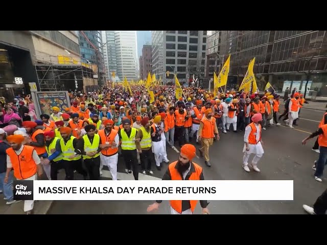 ⁣Massive Khalsa Day parade returns to downtown Toronto