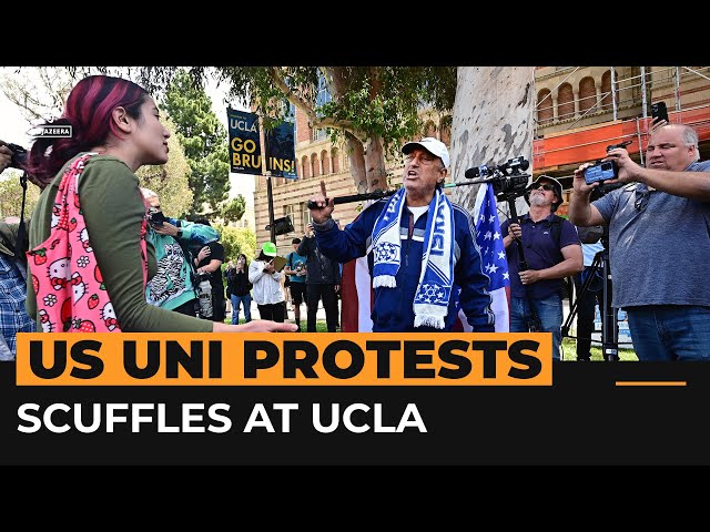⁣Confrontations between rival protesters at UCLA over Gaza war | AJ #shorts