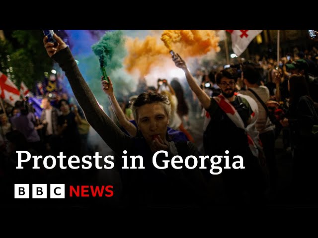 ⁣Georgia: Thousands protest against new bill | BBC News