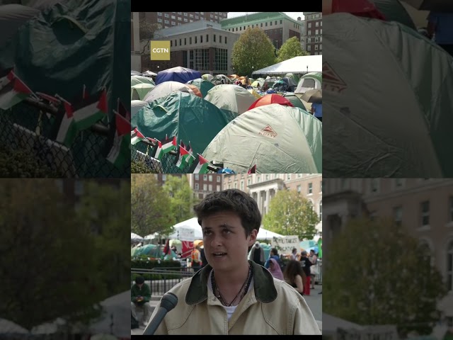 ⁣Pro-Palestinian student protesters' encampment continues at Columbia University