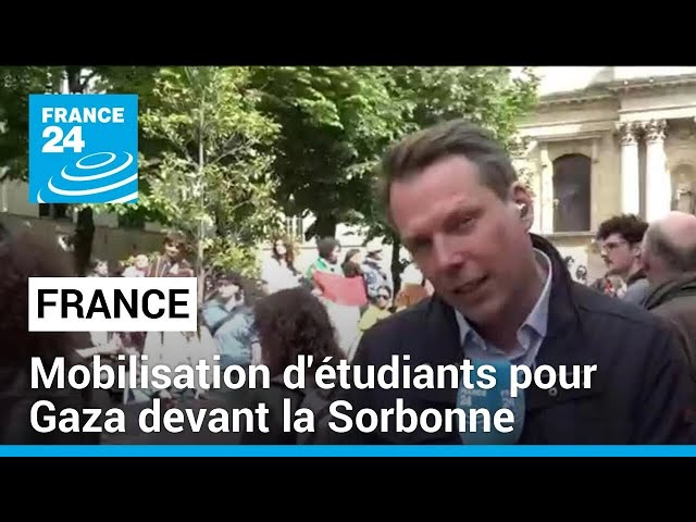 ⁣France : mobilisation d'étudiants pour Gaza devant la Sorbonne • FRANCE 24