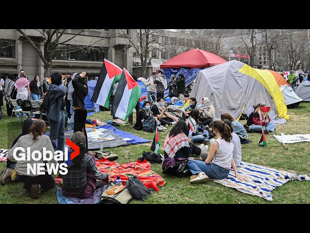 ⁣McGill encampment triples in size after 3rd day of pro-Palestinian protests