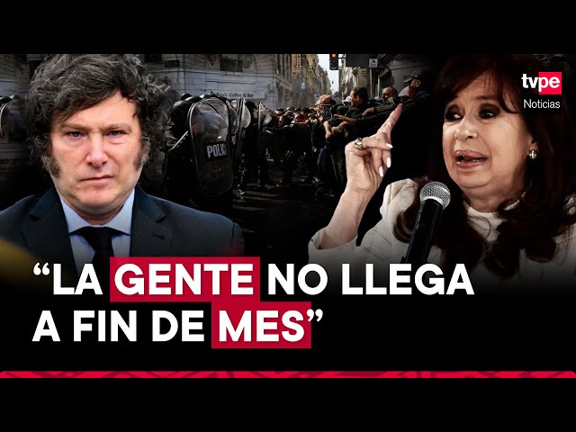 ⁣Argentina: Cristina Kirchner arremete contra Javier Milei y llama a su gobierno "anarco-capital