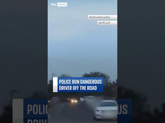 ⁣Footage from Northumbria police shows the moment an officer directly hit an oncoming driver.