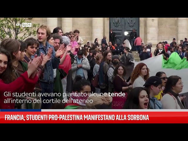⁣Francia, studenti pro-Palestina sgomberati dalla Sorbona