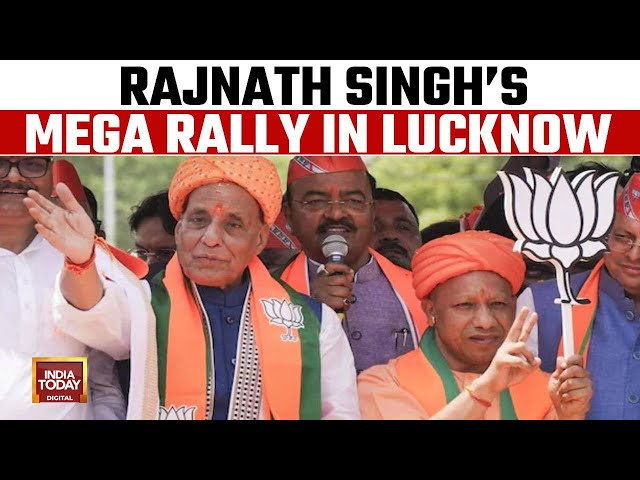 ⁣Rajnath Singh's Show Of Strength In Lucknow Ahead of Nomination | India Today News