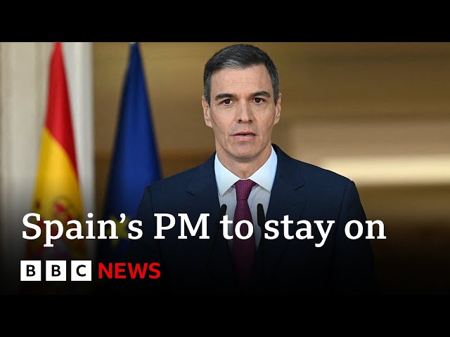 ⁣Spain’s Prime Minister says he will not resign after allegations against wife | BBC News