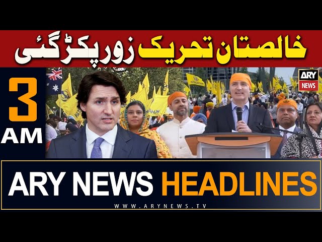 ⁣ARY News 3 AM Headlines | 30th April 2024 | Khalistan Tehreek