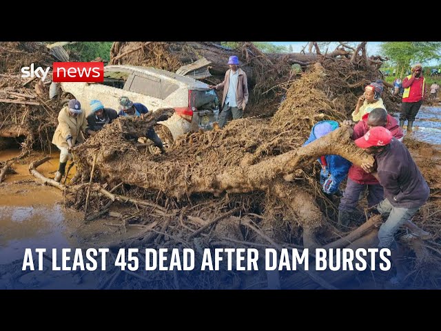 ⁣Dam bursts in Kenya killing at least 45 people