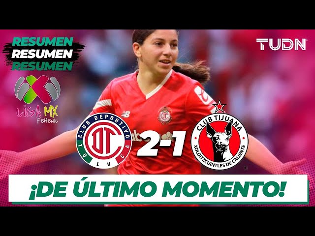 ⁣Resumen y goles | Toluca 2-1 Tijuana | Liga Mx Femenil-CL2024 J16  | TUDN