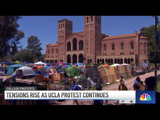 ⁣Tensions rise as UCLA protest continues