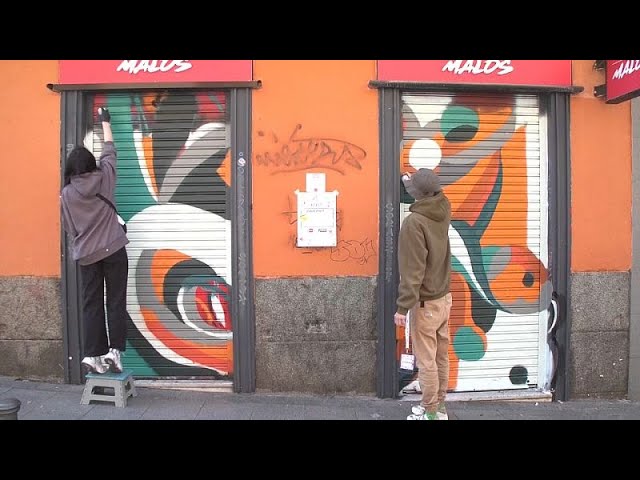 ⁣Artistas callejeros convierten Madrid en una galería al aire libre