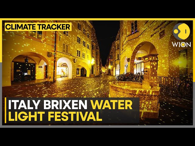 ⁣Italy Brixen water light festival, melting glaciers theme of light festival | World News | WION