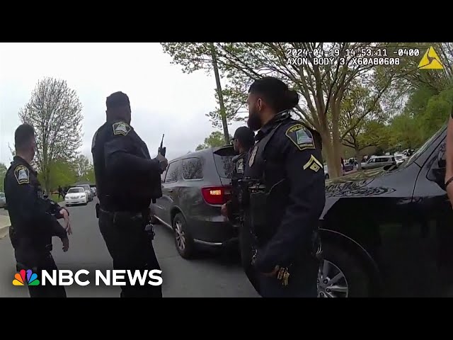 ⁣Police bodycam video captures students fleeing from a shooting incident