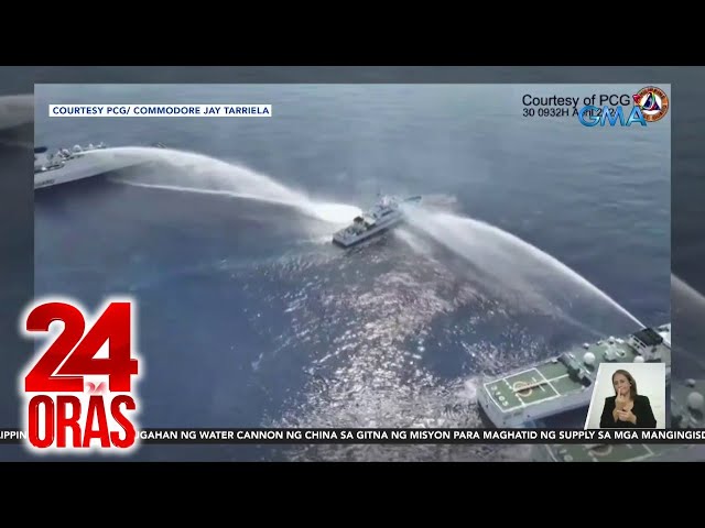 ⁣Barko ng PCG, pinagtulungnang bombahin ng tubig ng 2 barko ng China | 24 Oras