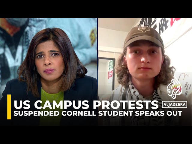⁣Cornell student suspended over Gaza protest speaks out