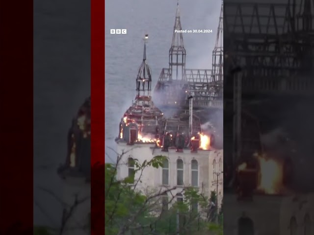 ⁣Ukraine's 'Harry Potter castle' hit in deadly Russian strike. #Shorts #Ukraine #Russi