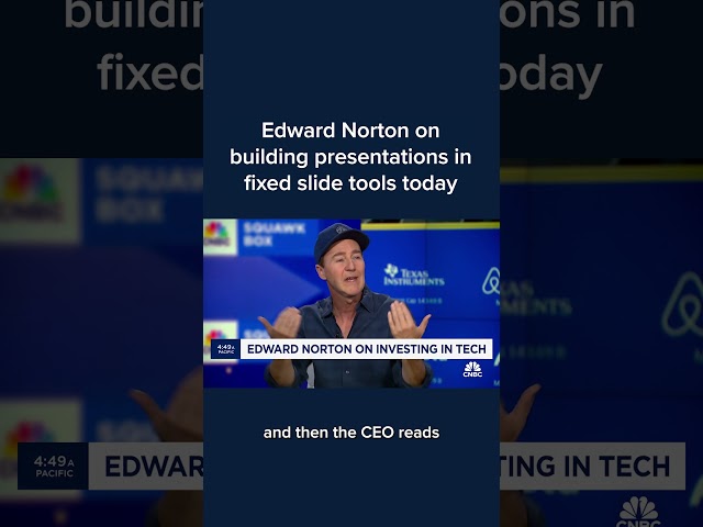 ⁣Edward Norton on building presentations in fixed slide tools today