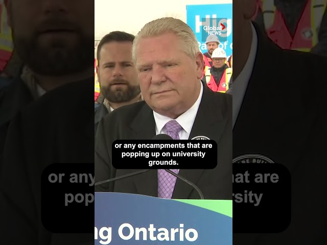 ⁣"Don't cause any problems": Doug Ford sends message to pro-Palestinian protesters at 