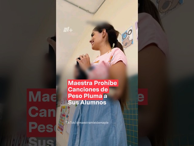 Maestra prohíbe canciones de Peso Pluma a niños #nmas #tiktok #pesopluma #shorts