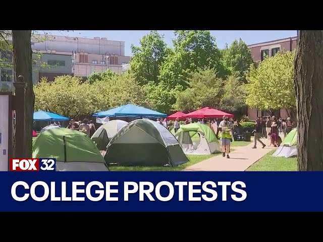 ⁣DePaul students set up encampment on campus to protest war in Gaza